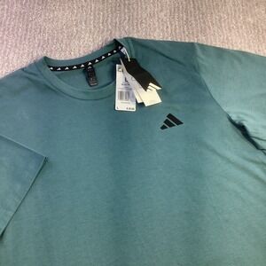 Adidas Men Training Aeroready T Shirt Teal Crew Neck Short Sleeve Size Large NWT